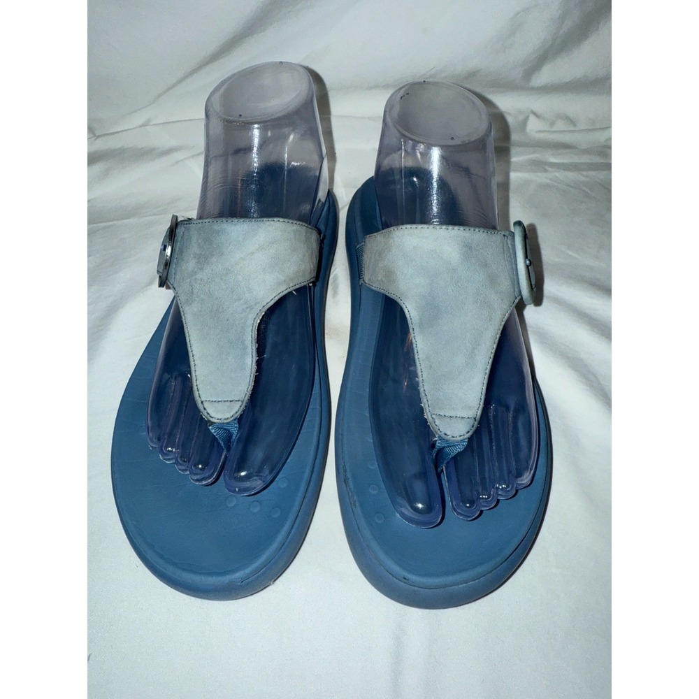Vionic Activate Rx Women's Toe Post US 7 Blue Suede Ankle Strap Slip On Sandals - Picture 2 of 6